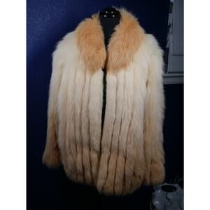 Unique Ivory Ombre to Peach Fox Fur Coat Jacket